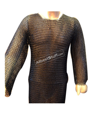 Steel Chain Mail Shirt Butted Full Sleeve Heavy Comfort Fit Chest 48